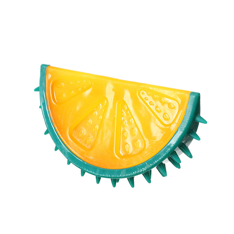 Juguete masticable de piña y limón con sonido para mascotas