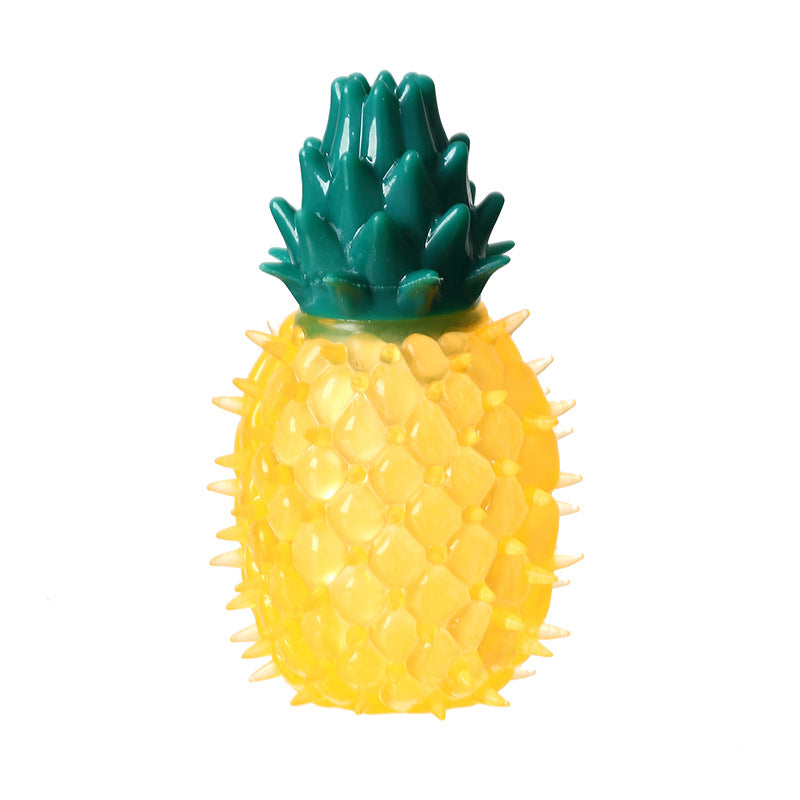 Juguete masticable de piña y limón con sonido para mascotas