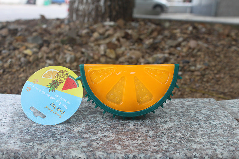 Juguete masticable de piña y limón con sonido para mascotas